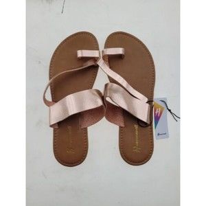 Women's Flat Sandals Summer Shoes Size 8 Rose Gold